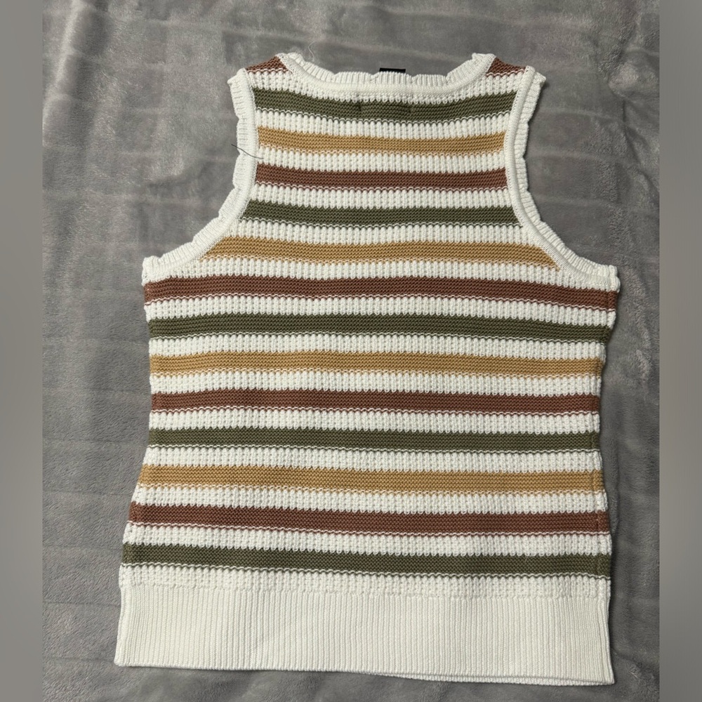 Design 365 Neutral Striped Tank Top Size M - Picture 7 of 7